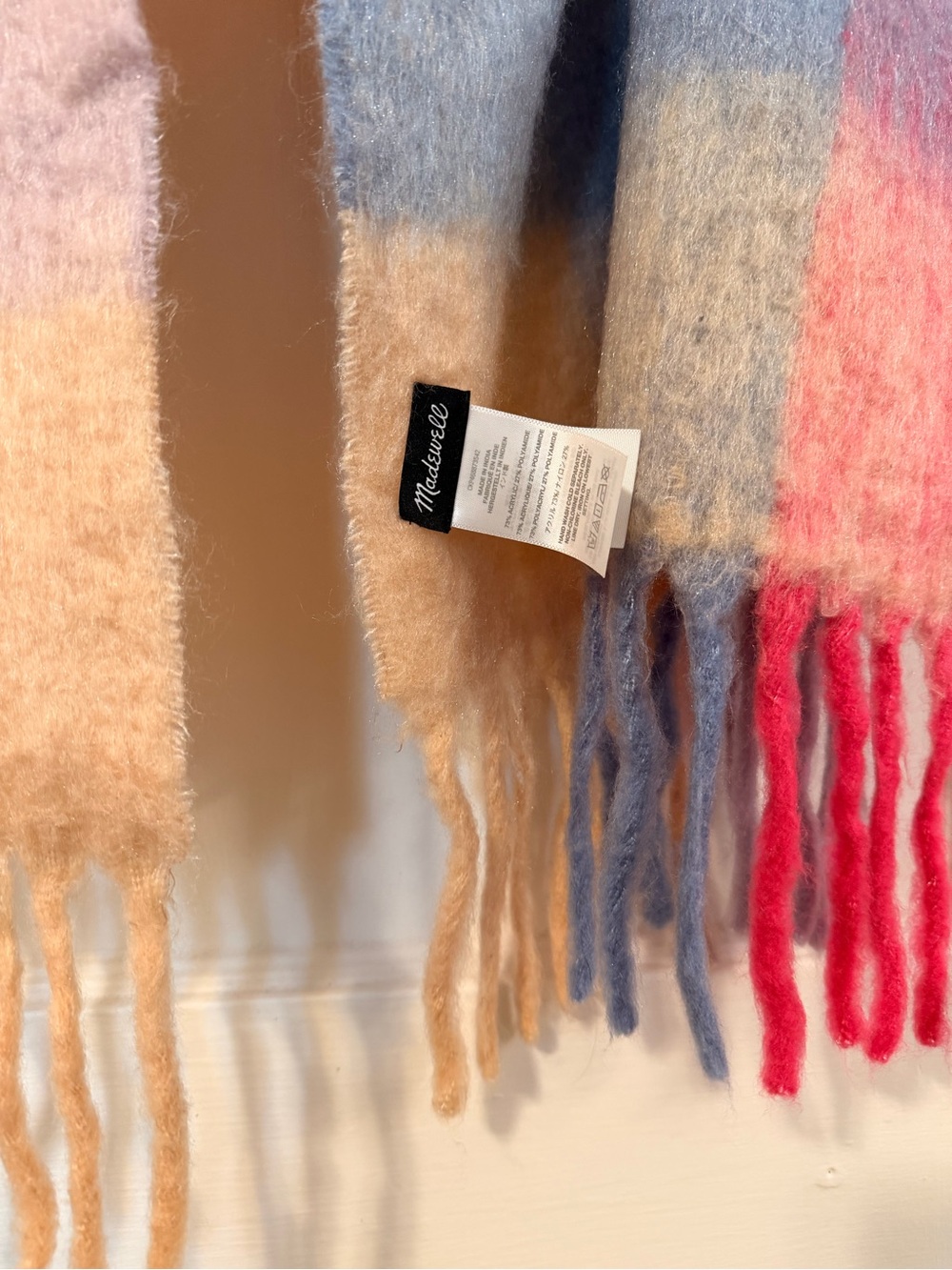 Madewell Brushed Pastel Plaid Scarf - Picture 4 of 4